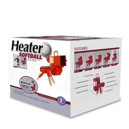 Heater Real 12" Softball Pitching Machine w/ Feeder & Xtender 24' Batting Cage
