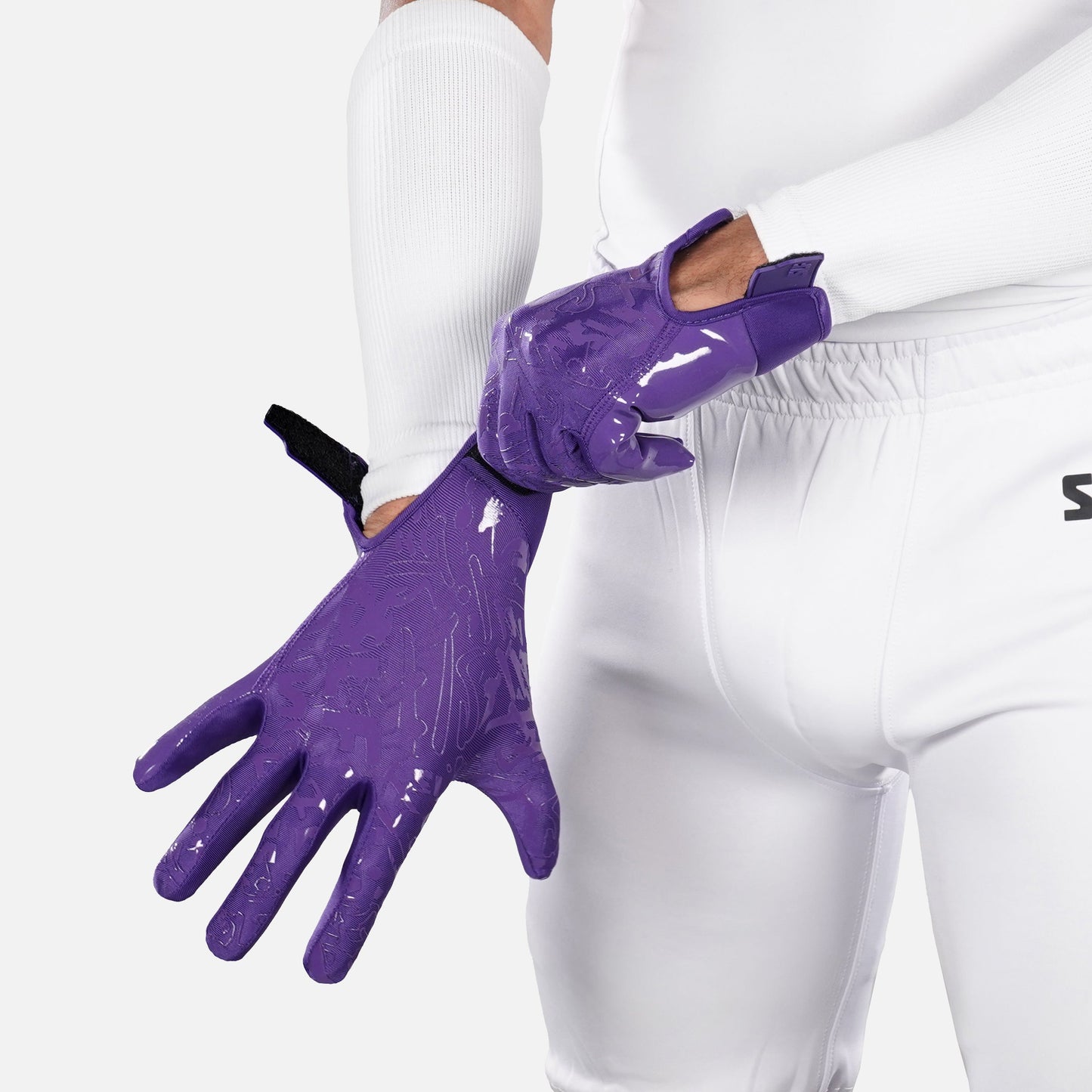 Hue Purple Sticky Football Receiver Gloves