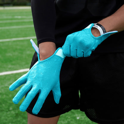 Hue Sky Blue Sticky Football Receiver Gloves