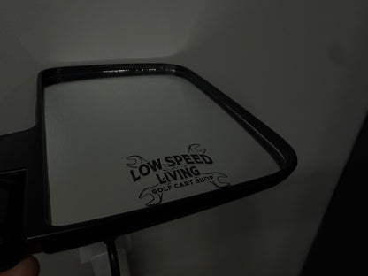Low Speed Living Golf Cart LED Side View Mirror Set w/ Integrated Turn Signals - Metal Brackets