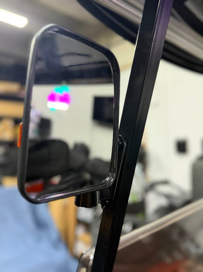 Low Speed Living Golf Cart LED Side View Mirror Set w/ Integrated Turn Signals - Metal Brackets