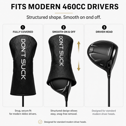 Don’t Suck™ Driver Headcover — Premium Black Diamond Quilted Fit (460cc)