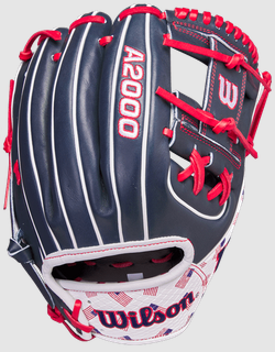 Red white blue baseball glove sales