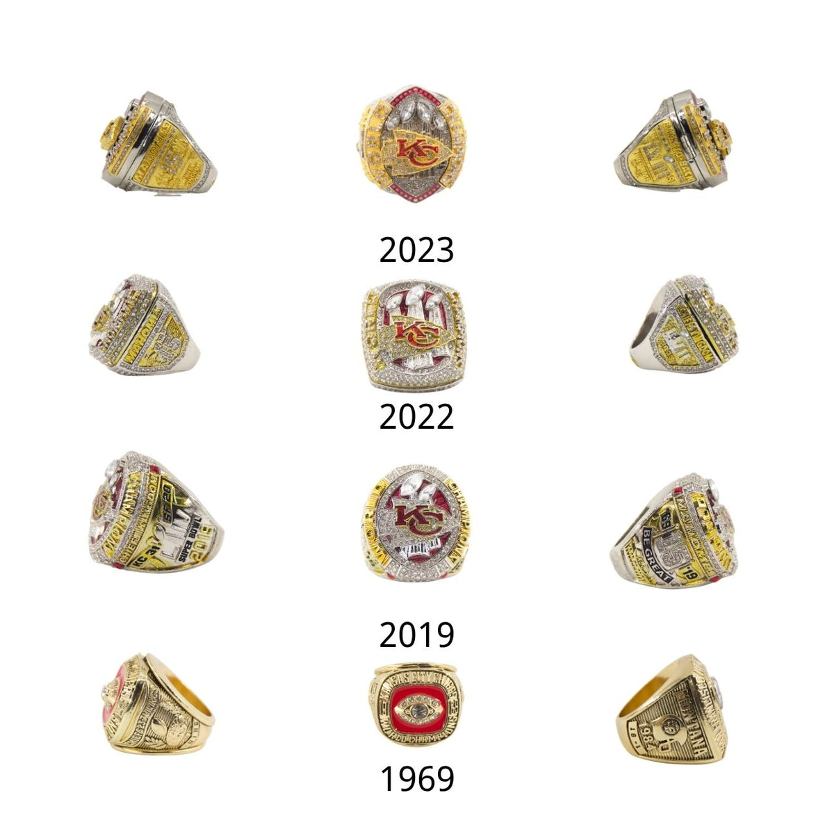 Kansas City Football Championship Rings Set – Limited Edition Collector's Replica (1969–2023)