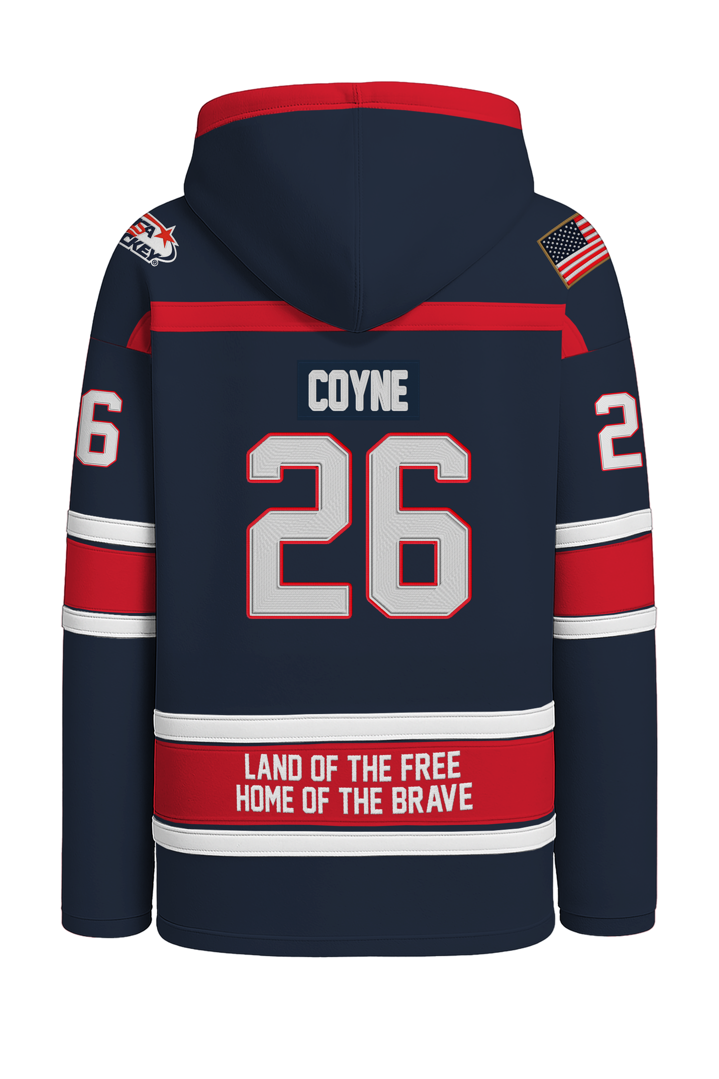 Kendall Coyne USA Hockey Embroidered Navy Lace Cotton Hoodie