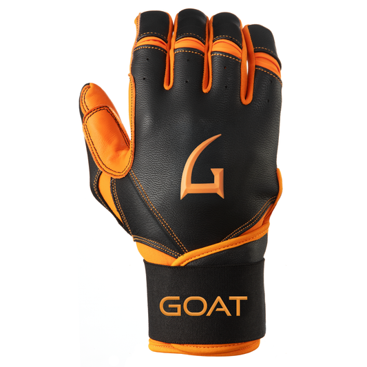 Origin Series Long Cuff Black and Orange Batting Gloves