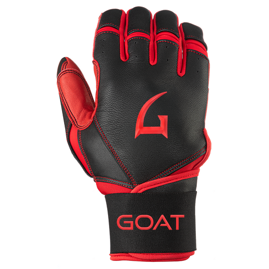Origin Series Long Cuff Black and Red Batting Gloves