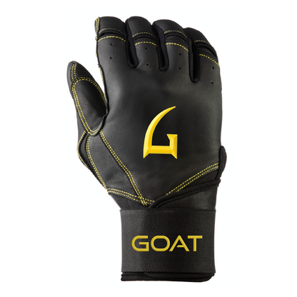 Legacy Series Long Cuff Black and Yellow Batting Gloves