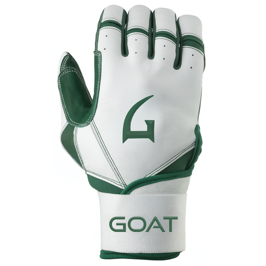 Origin Series Long Cuff White and Green Batting Gloves