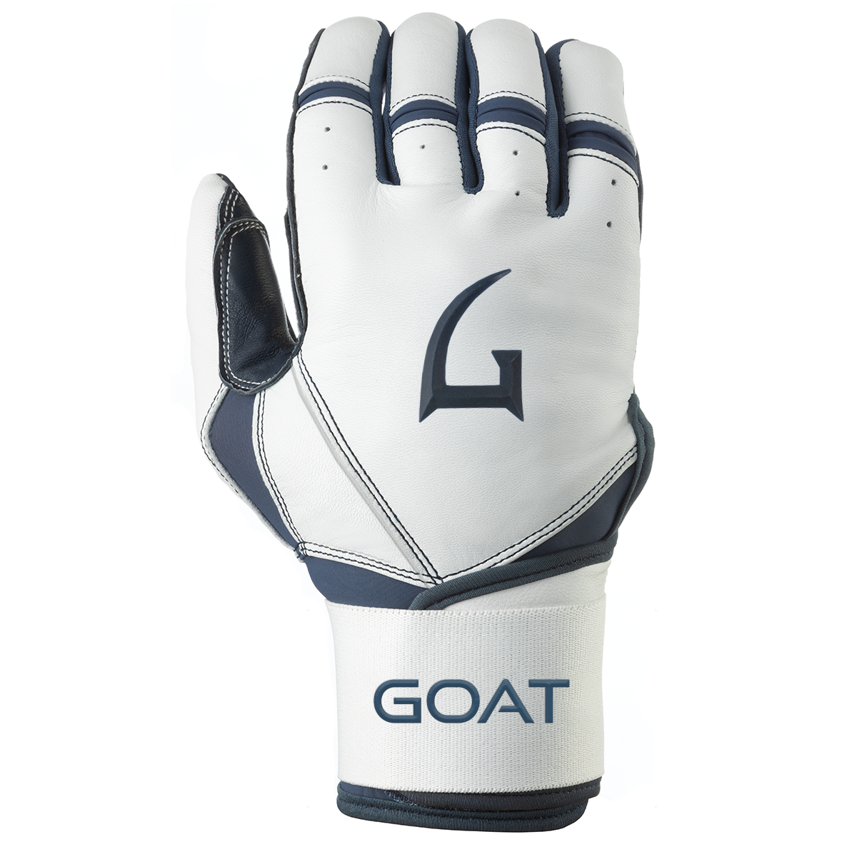 Origin Series Long Cuff White and Navy Blue Batting Gloves