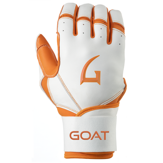 Origin Series Long Cuff White and Orange Batting Gloves