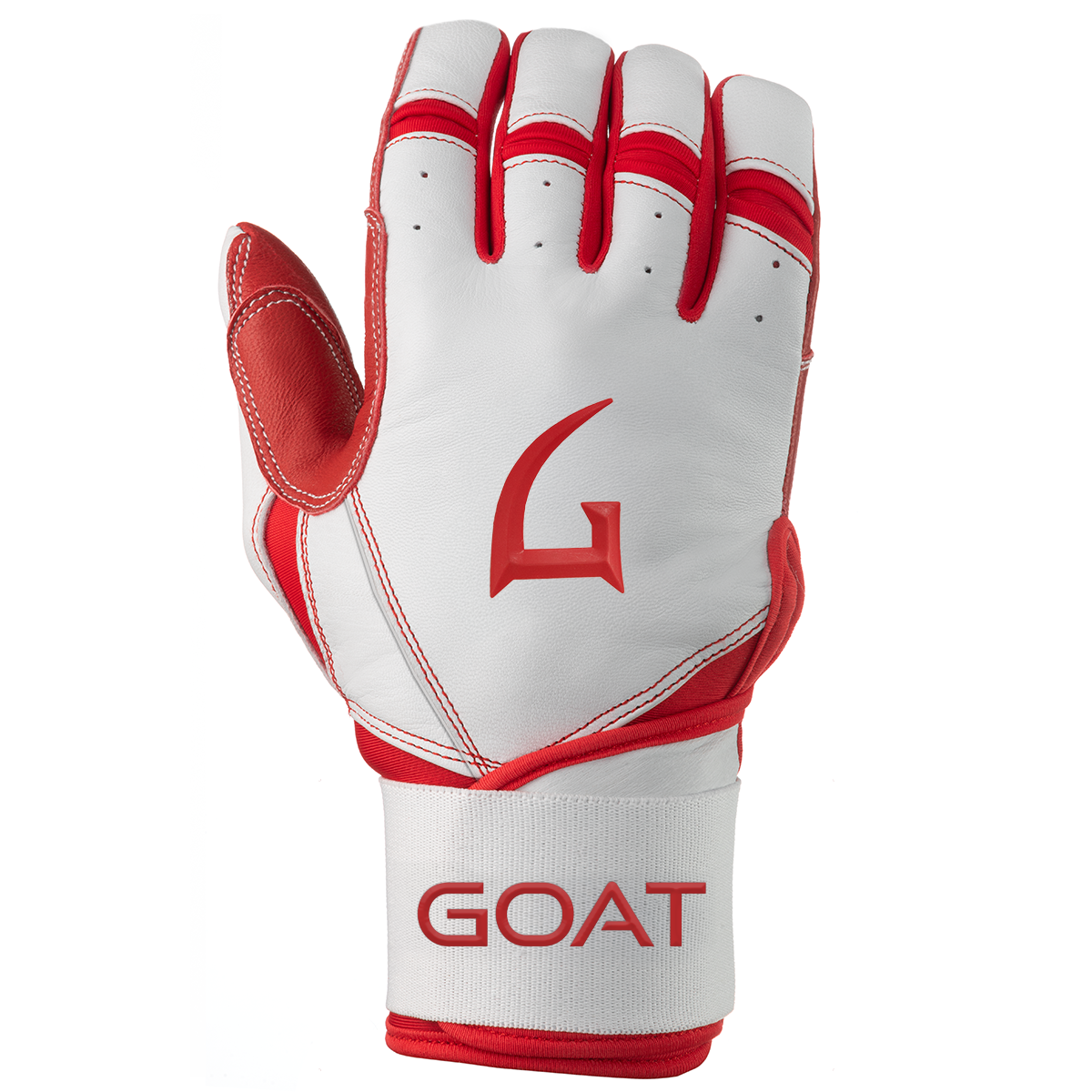 Origin Series Long Cuff White and Red Batting Gloves
