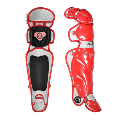 All-Star System7 Catcher's Leg Guards 16.5" Adult Scarlet
