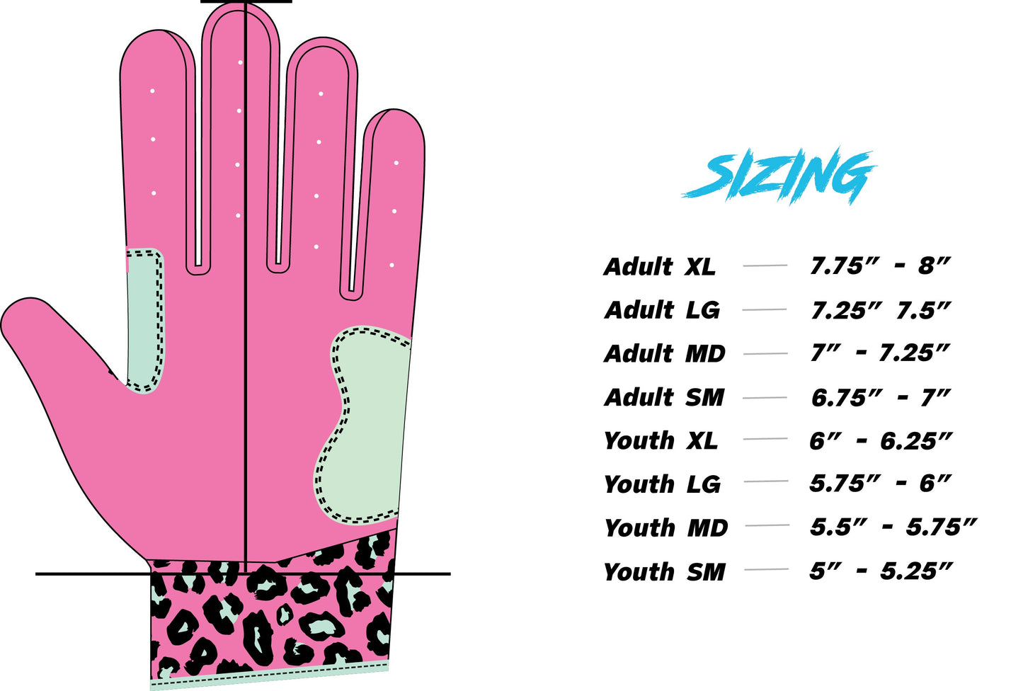 RAD Batting Gloves - Leopard (Short Cuff)
