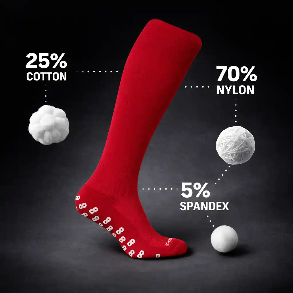 Long Knee-High Anti-Slip Grip Sports Socks (No Logo)