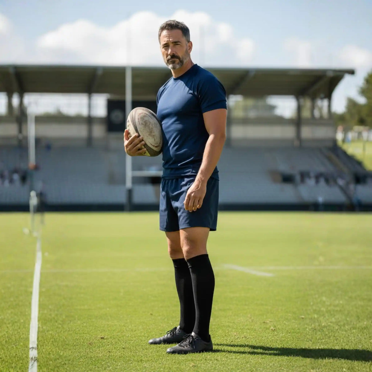Long Knee-High Anti-Slip Grip Sports Socks (No Logo)