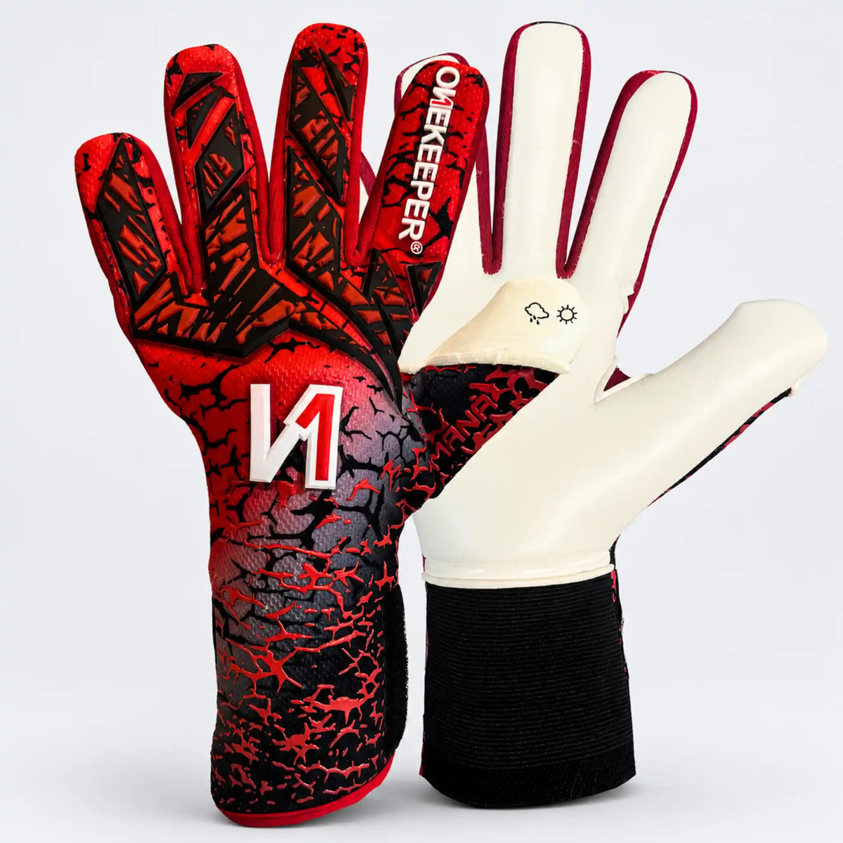 Mana Red and Black Goalkeeper Gloves