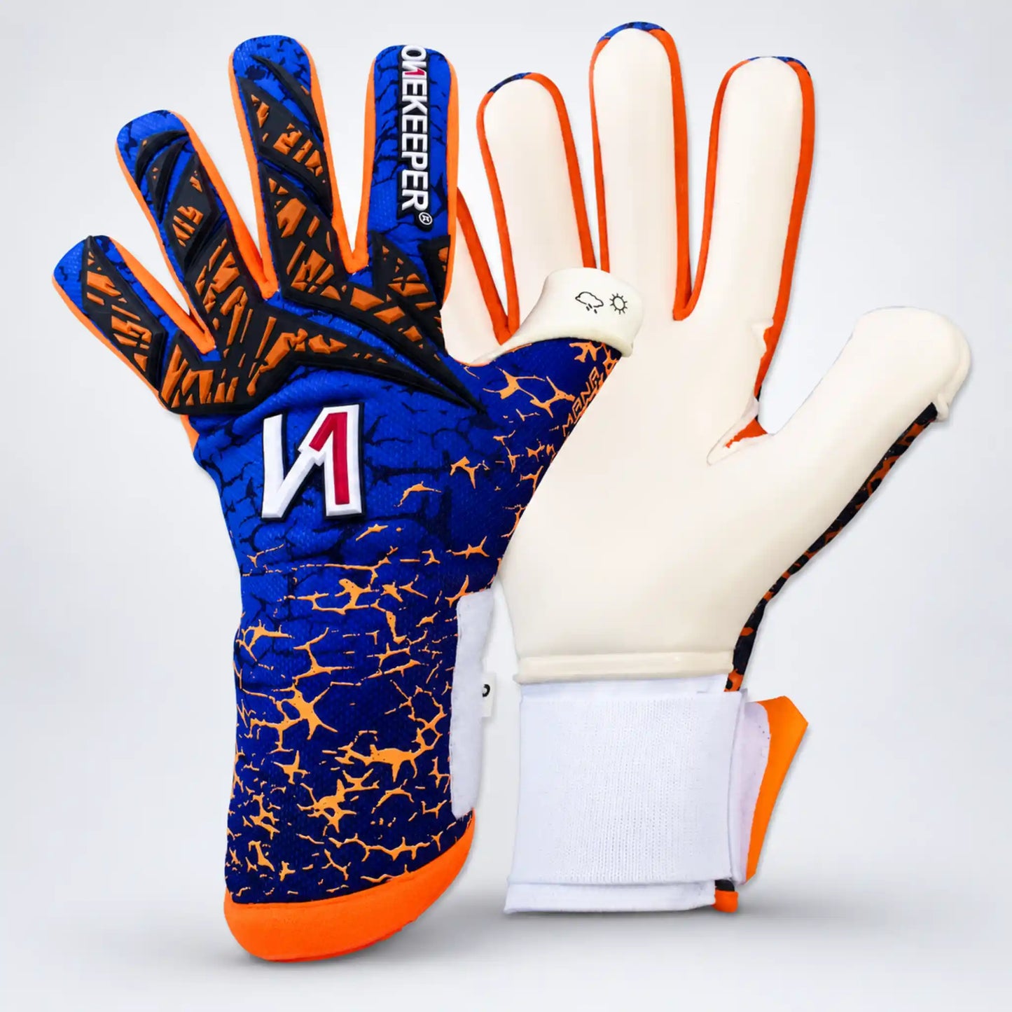 Mana Blue and Orange Goalkeeper Gloves