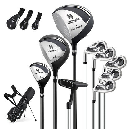 Mens LeftHanded Complete Golf Clubs and Bag Set Portable Lightweight Golf Stand Bag