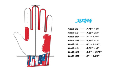 RAD Batting Gloves - Merica (Red/White/Blue)