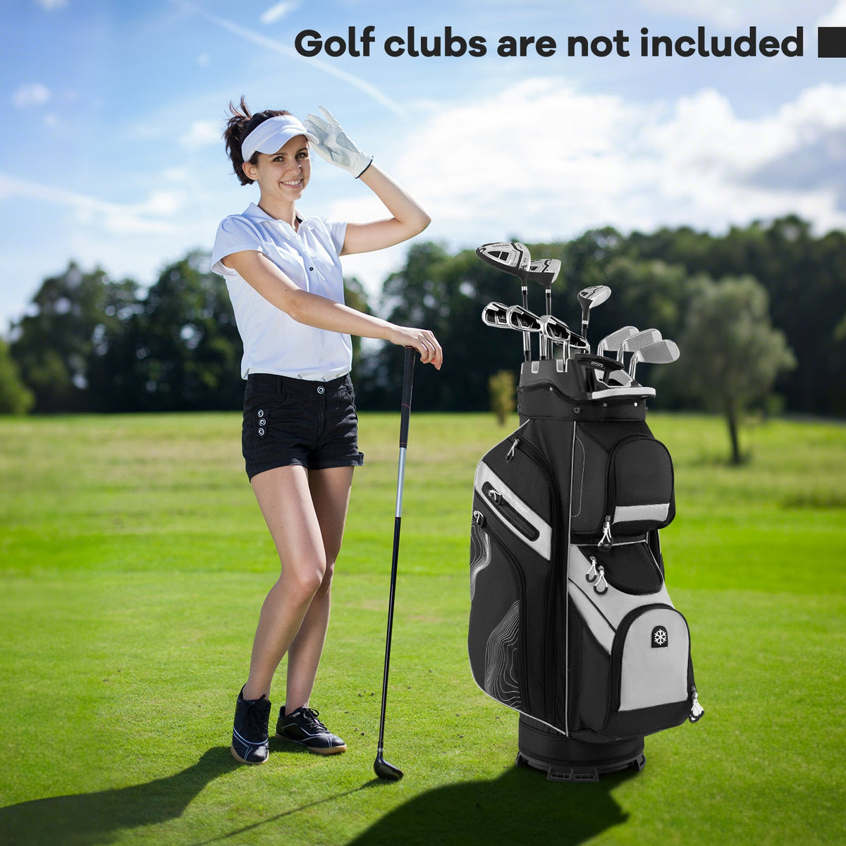 Molded Lock Top Golf Cart Bag with 14-Way Full Length Dividers and 11 Pockets