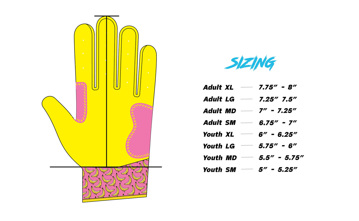 RAD Batting Gloves - Drippy Nanas (Short Cuff)