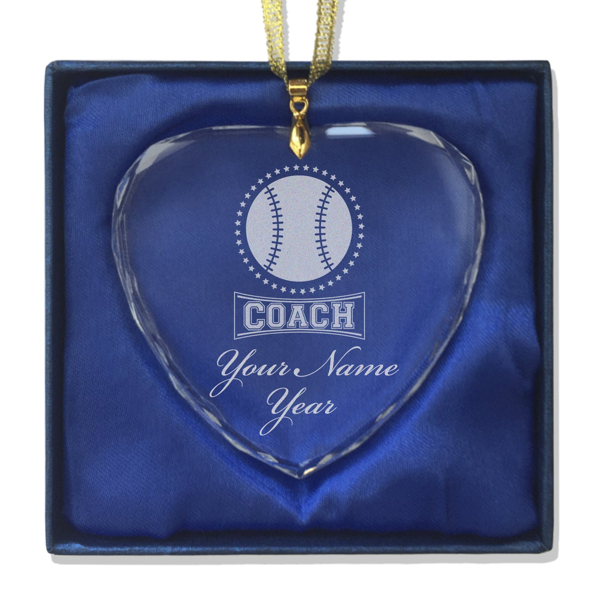 LaserGram Christmas Ornament, Baseball Coach, Personalized Engraving Included (Heart Shape)
