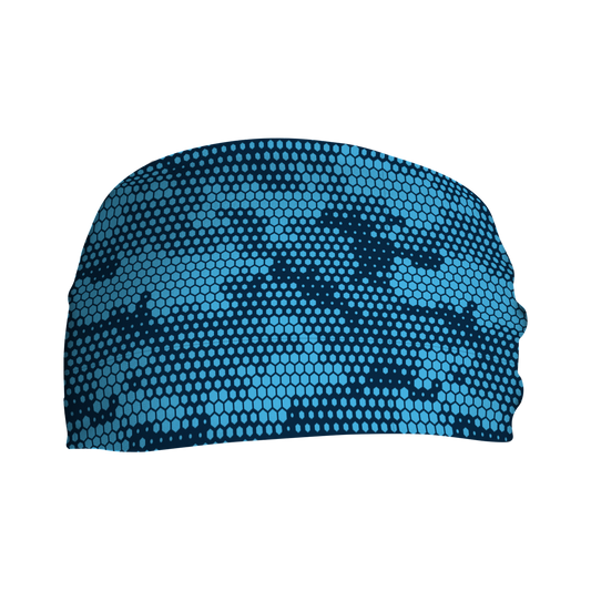 Cooling Headband: Hex Camo (Blue)