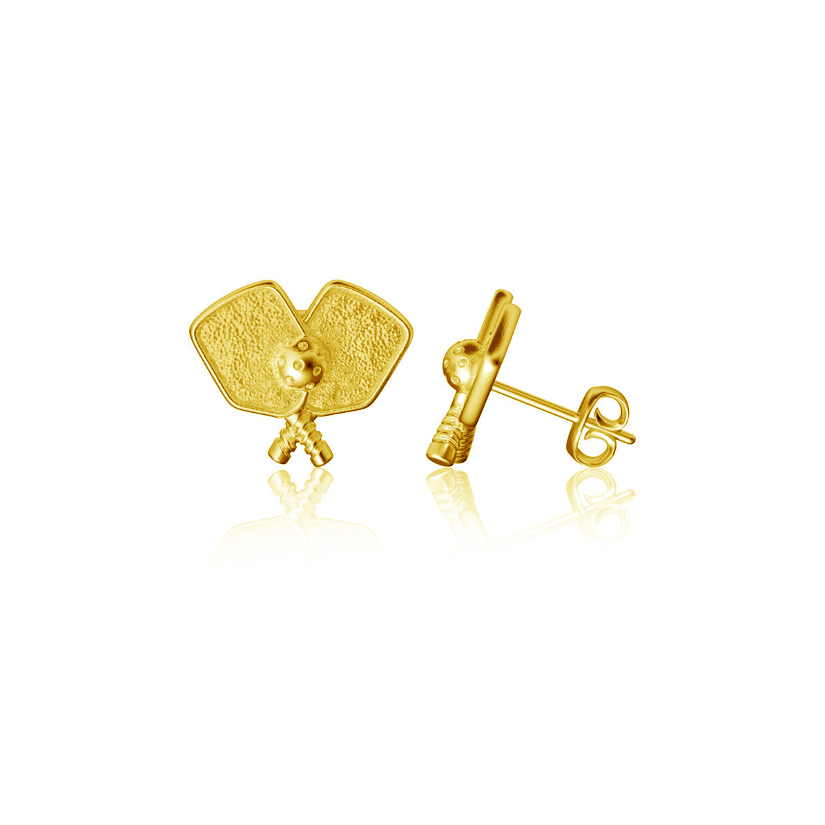 Pickleball Stud Earrings - Gold