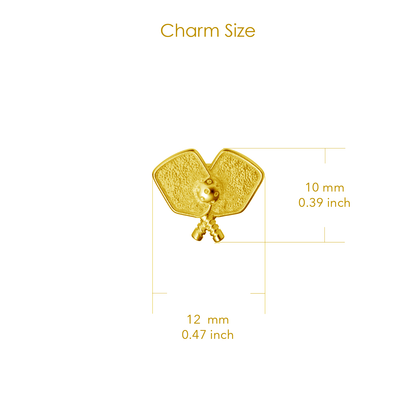 Pickleball Pendant Necklace - Gold
