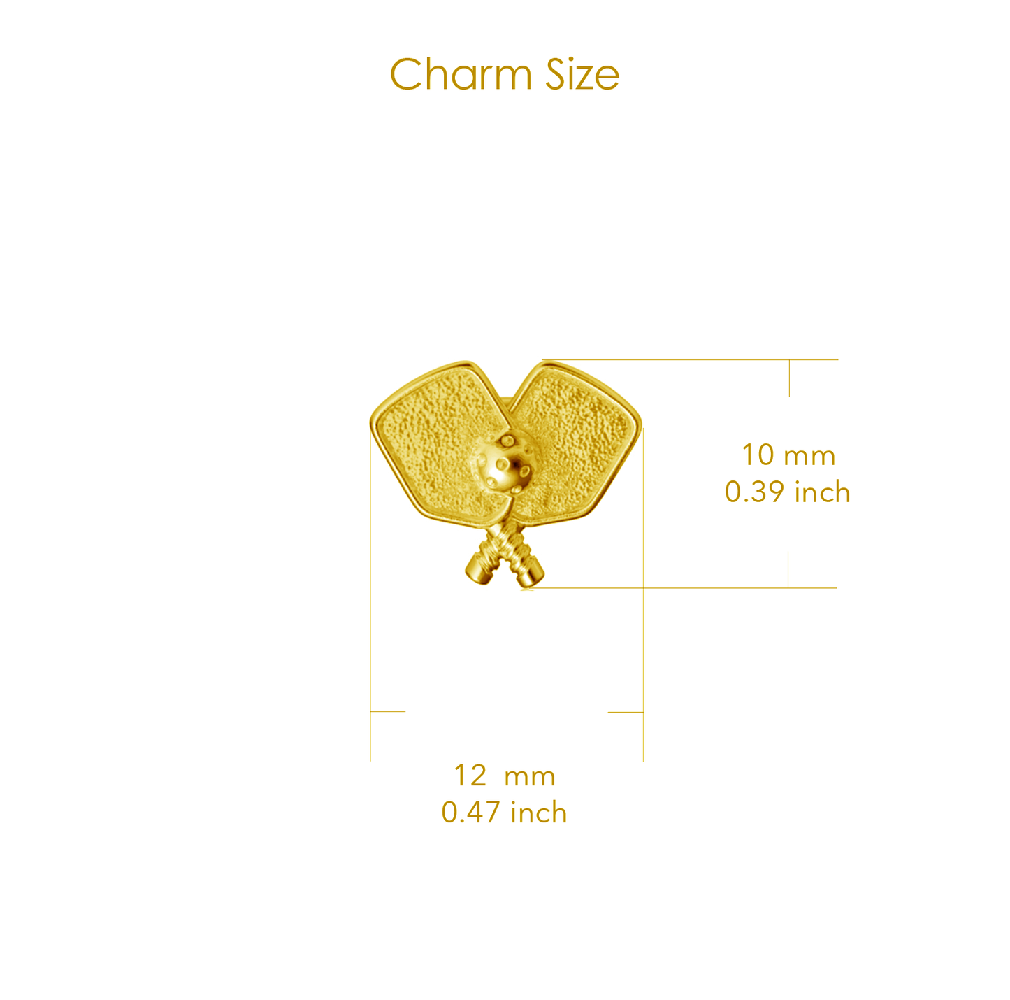 Pickleball Stud Earrings - Gold