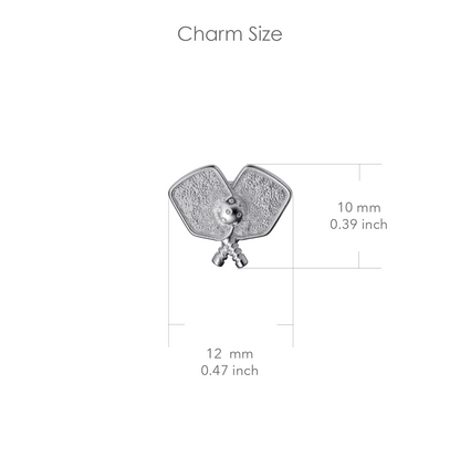 Pickleball Pendant Necklace - Silver