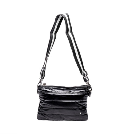 Black Padded Crossbody Belt Bag