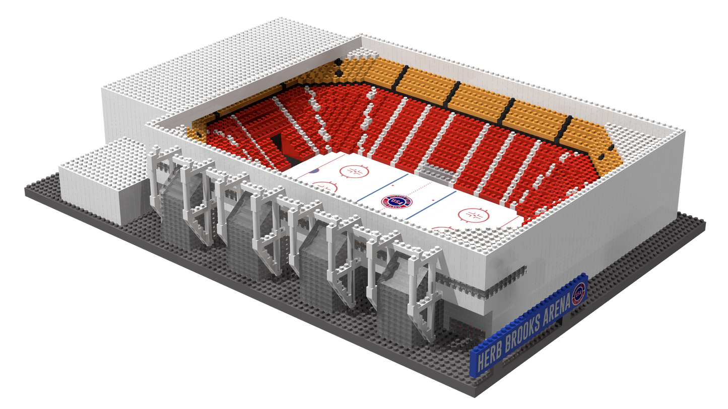 1980 Olympic Herb Brooks Arena Lake Placid Miracle on Ice BRXLZ Builder Set 12X10X3.5 Inches