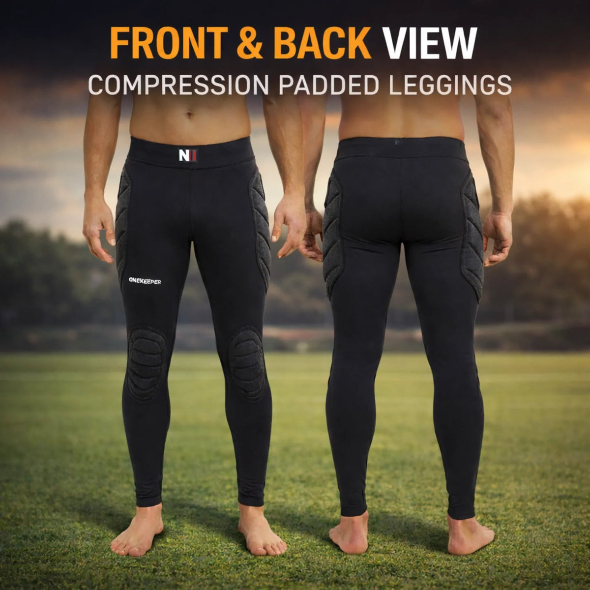 Goalkeeper Padded Compression Leggings with 6mm EVA Hip and Knee Protection