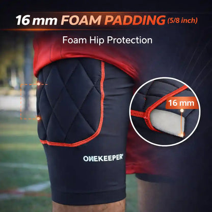 Goalkeeper Padded Compression Shorts with 16mm Foam