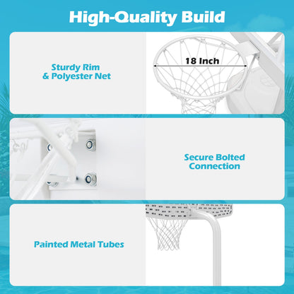 Pool Basketball Hoop Set with 2 Balls and Pump