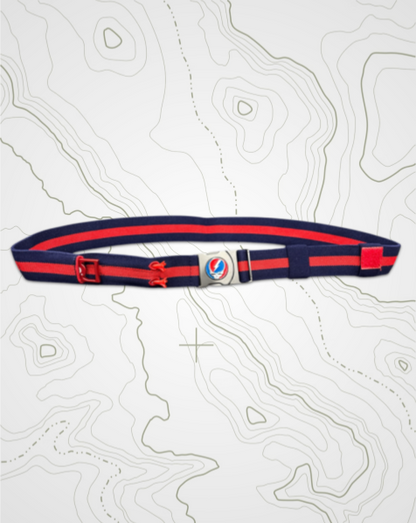 THE BYRD GOLF BELT - Blue/Red Stripe