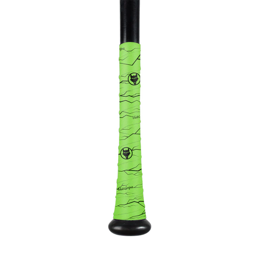 VukGripz - Pulse Neon Green Bat Grip Tape with Black