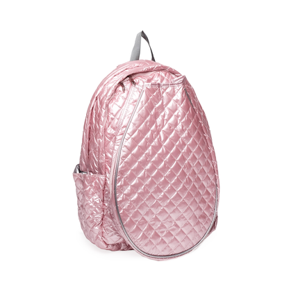 Pink Quilted Tennis Racquet Backpack