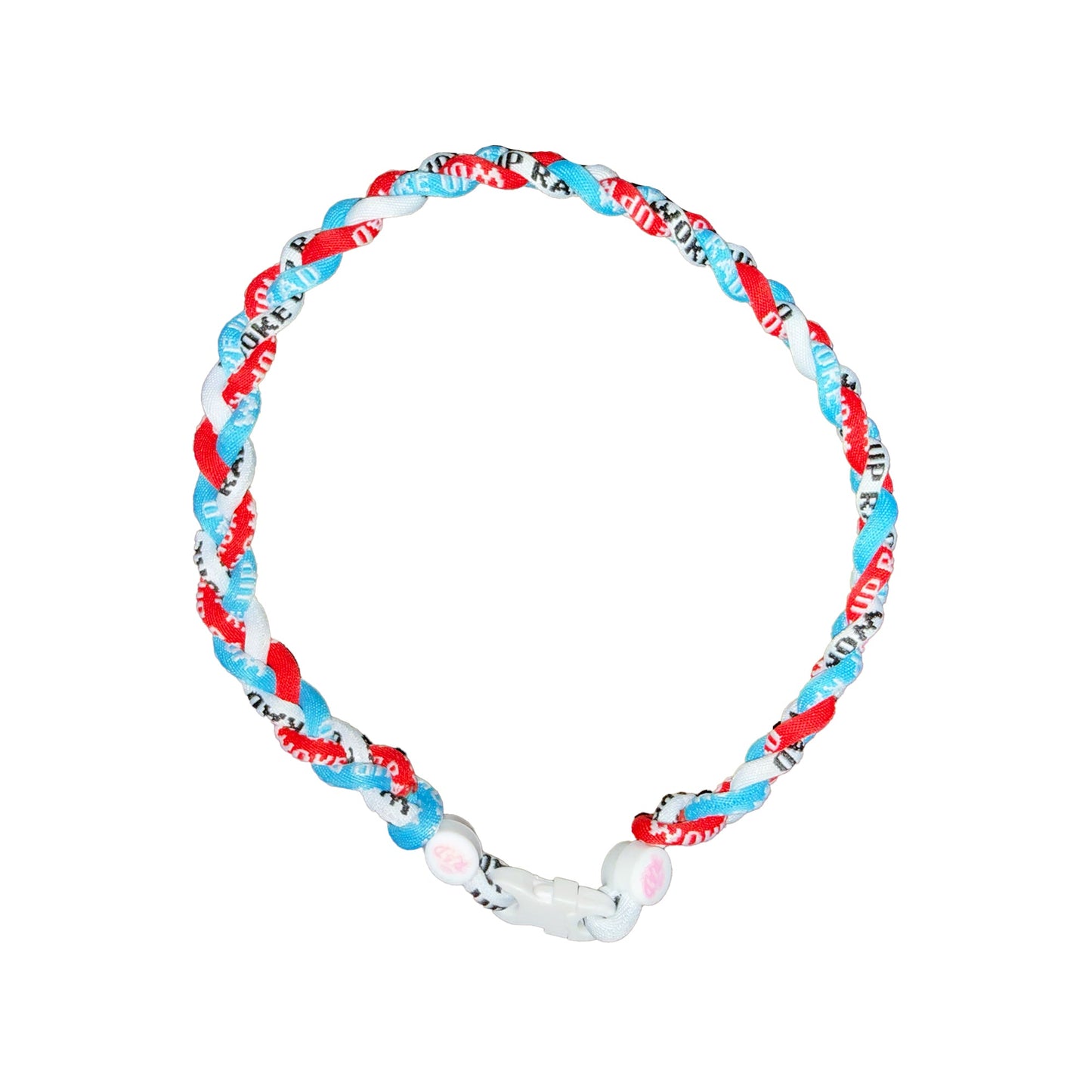 RAD - 18" Braided Rope Necklace (Red/Light Blue/White)