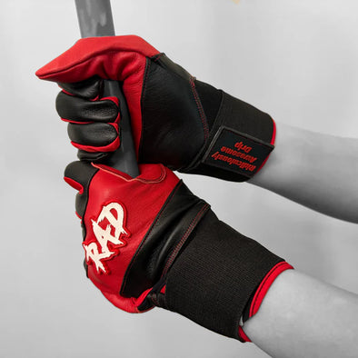 Ridiculously Awesome Drip Batting Gloves - Knockout Black & Reds