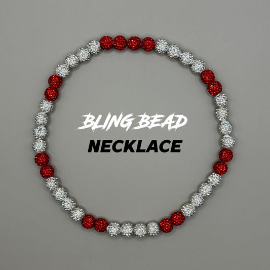 RAD - Bling Bead Necklace (Red/Whites)
