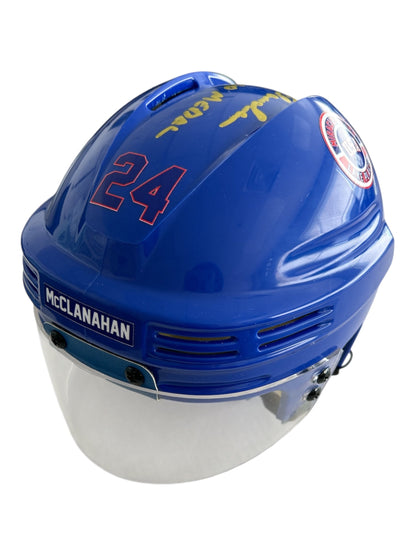 Rob McClanahan USA Hockey  Miracle on Ice Blue Mini Hockey Helmet Hand Signed