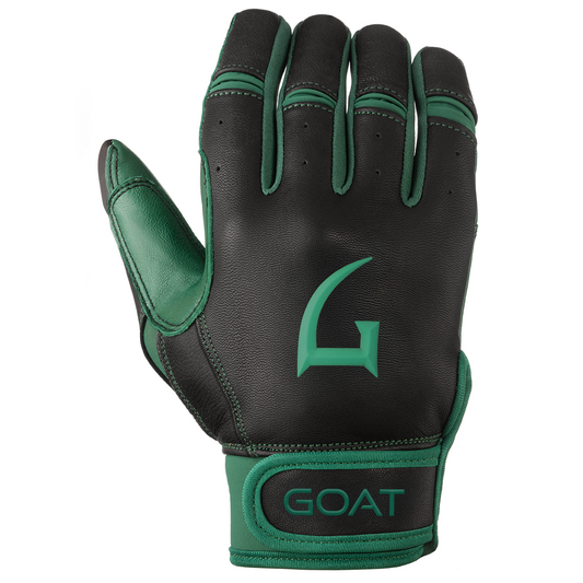 Origin Series Short Cuff Black and Green Batting Gloves