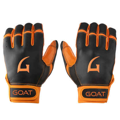 Origin Series Short Cuff Black and Orange Batting Gloves