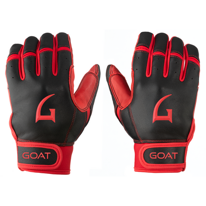 Origin Series Short Cuff Black and Red Batting Gloves