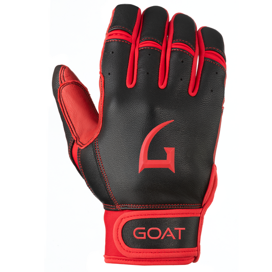 Origin Series Short Cuff Black and Red Batting Gloves
