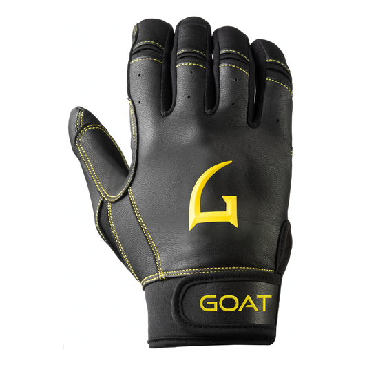Legacy Series Short Cuff Black and Yellow Batting Gloves