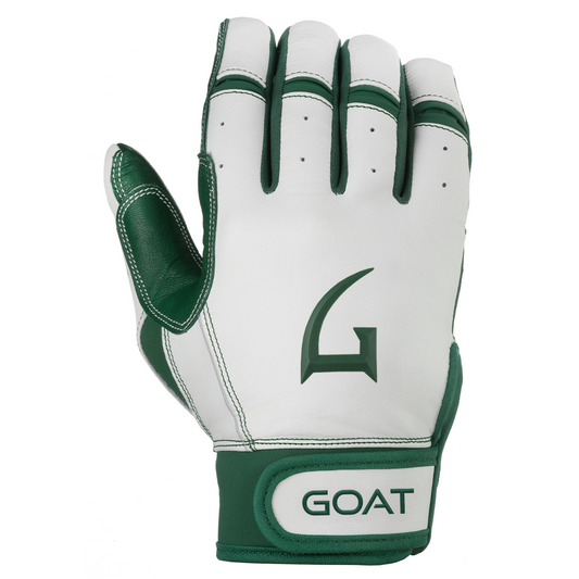 Origin Series Short Cuff White and Green Batting Gloves